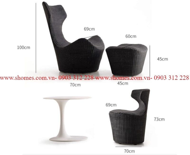 ban ghe cafe may nhua 2 1 8743 - Bộ ghế giả mây màu đen 05